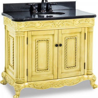 Antique White Ornate Vanity - 39