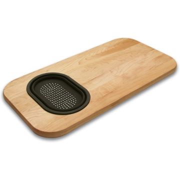 Cutting Board and Sink Board with Removable Silicone Strainer 