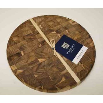Madeeira Model 1032 Round Chopping Block - Teak 14x1.25 End Grain