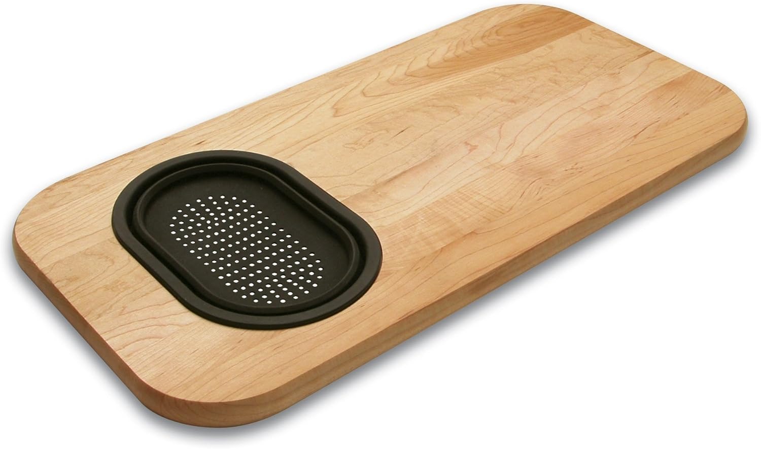 Cutting Board and Sink Board with Removable Silicone Strainer